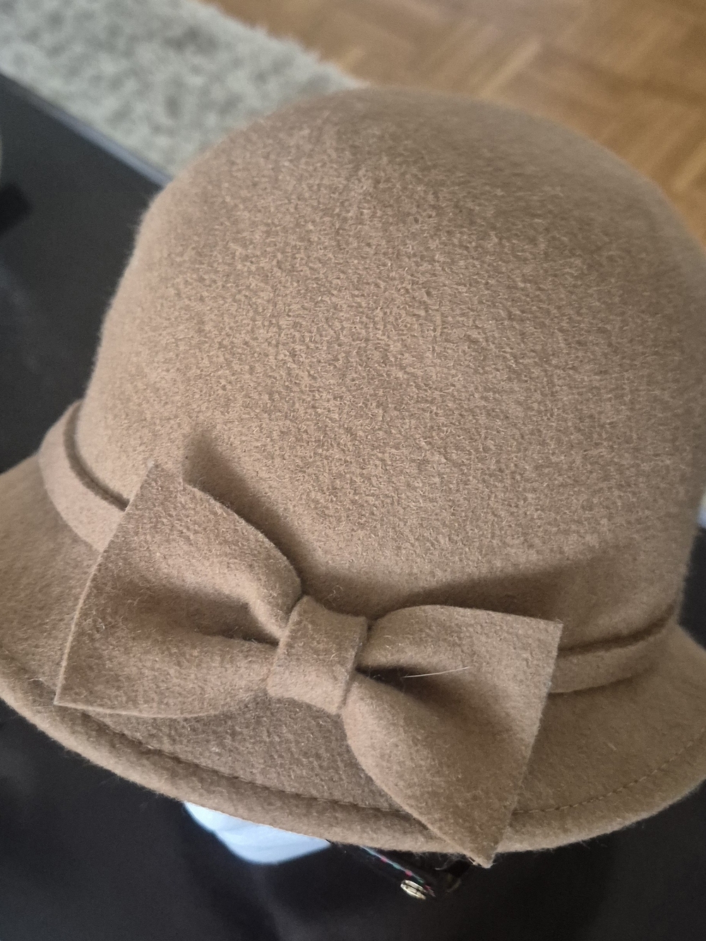 Joe Fresh Brown Felt Cloche Hat with Bow